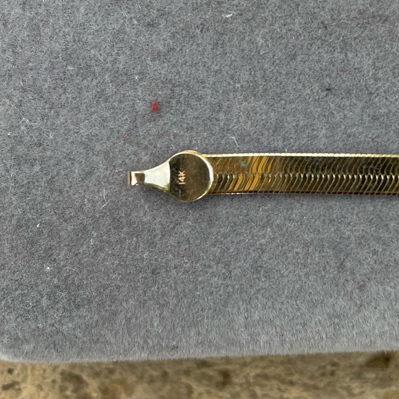 Solid Gold 14k Herringbone Bracelet - Picture 8 of 12